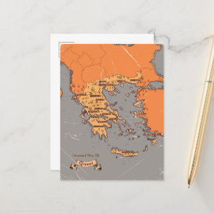 Griechenland Vintage-Kreis Karte