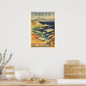 Griechenland Vintage Reiseplakat. Poster (Küche)
