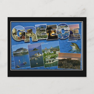 Griechenland Vintage-Reisepostkarte Hallo aus Grie Postkarte