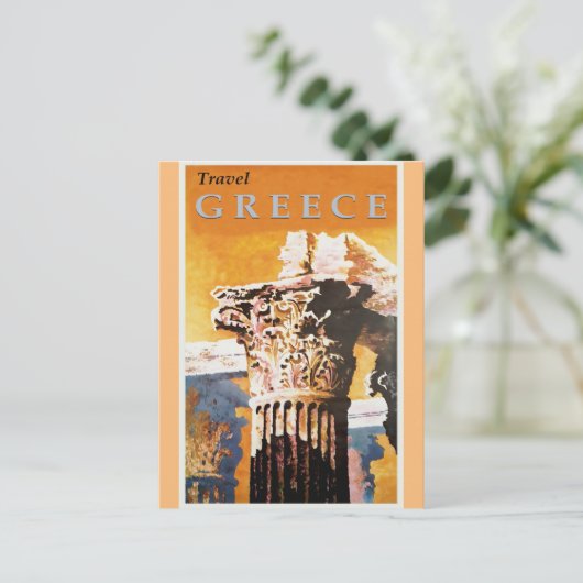 Griechenland Vintages griechisches Reiseplakat Postkarte (Stehend Vorderseite)