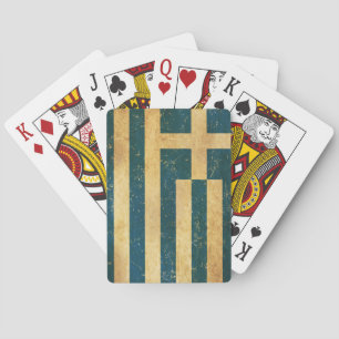 Griechenland - Vintages Grunge-Design Spielkarten