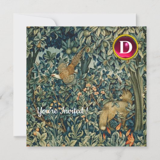 GRIECHENLAND, WALDBESTIERE, FLEX, Fasan, grüne Blü Einladung (Vorderseite)