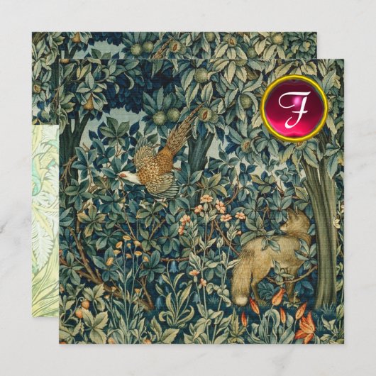 GRIECHENLAND, WALDBESTIERE, FLEX, Fasan, grüne Blü Einladung (Vorne/Hinten)