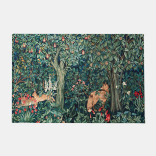 GRIECHENLAND, WALDBREITTIERE Hares, Fox, grüne Bl Fußmatte