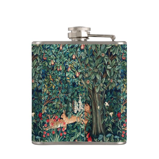 GRIECHENLAND, WALDBREITTIERE Hares, Fox, grüne Blü Flachmann (Rückseite)