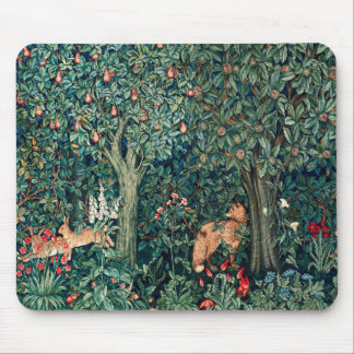 GRIECHENLAND, WALDBREITTIERE Hares, Fox, grüne Blü Mousepad