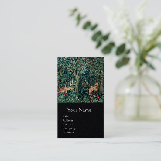 GRIECHENLAND, WALDBREITTIERE Hares, Fox, grüne Blü Visitenkarte (Stehend Vorderseite)
