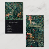 GRIECHENLAND, WALDBREITTIERE Hares, Fox, grüne Blü Visitenkarte (Vorne/Hinten)