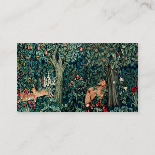 GRIECHENLAND, WALDBREITTIERE Hares, Fox, grüne Blü Visitenkarte (Rückseite)