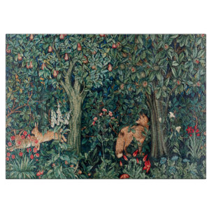 GRIECHENLAND,WALDBREITTIERE Hares,Fox,Grüne Blüte  Schneidebrett