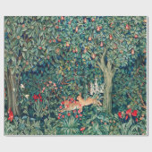 GRIECHENLAND, WALDBREITTIERE Hasen, Grüne Blüte Geschenkpapier (Flach)