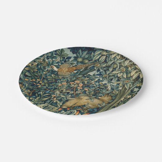 GRIECHENLAND,WALDTIERE Fasan,Ffocken,Grüne Blüte Pappteller (Schrägansicht)