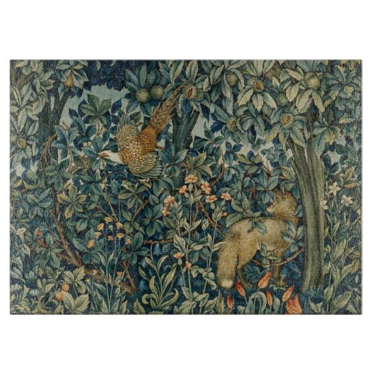 GRIECHENLAND,WALDTIERE Fasan,Ffocken,Grüne Blüte Schneidebrett (Vorderseite)