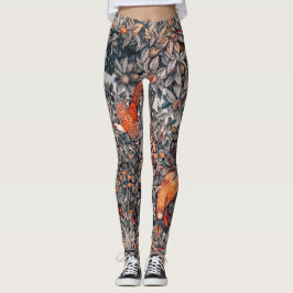 GRIECHENLAND, WALDTIERE Fasan, Rotfuchs, Blüten Leggings