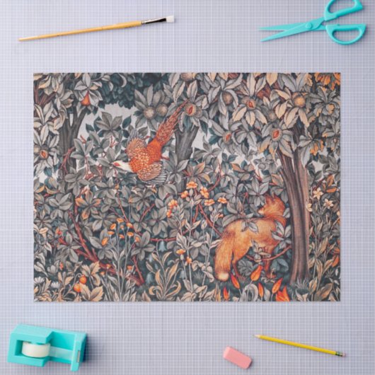 GRIECHENLAND, WALDTIERE Fasane, Rotfuchs, Blütenbl Seidenpapier (Basteln)