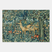 GRIECHENLAND, WALDTIERE, Fuchs und Hares Grüne Blü Geschenkpapier Set (Vorderseite 3)