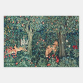GRIECHENLAND, WALDTIERE, Fuchs und Hares Grüne Blü Geschenkpapier Set (Vorderseite)