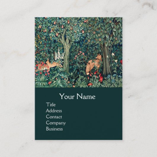 GRIECHENLAND,WALDTIERE Hares,Fox,Grüne Blüte Visitenkarte (Vorderseite)