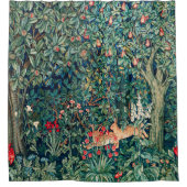 GRIECHENLAND, WALDTIERE Hares, grüne Blüte Duschvorhang (Vorderseite)