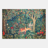 GRIECHENLAND, WALDTIERE, Hares Grüne Blüte Geschenkpapier Set (Vorderseite 3)