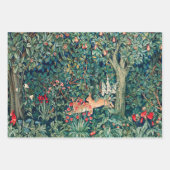 GRIECHENLAND, WALDTIERE, Hares Grüne Blüte Geschenkpapier Set (Vorderseite)