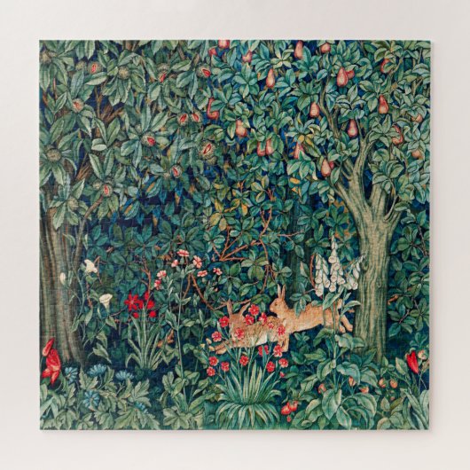 GRIECHENLAND, WALDTIERE Hasen, Grünfolien Puzzle (Horizontal)