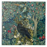 GRIECHENLAND, WALDTIERE, IN GRÜNEN BLUMEN RAVEN FLIESE<br><div class="desc">Digitale Collage und Ausarbeitung von Bulgan Lumini basierend auf William Morris.</div>