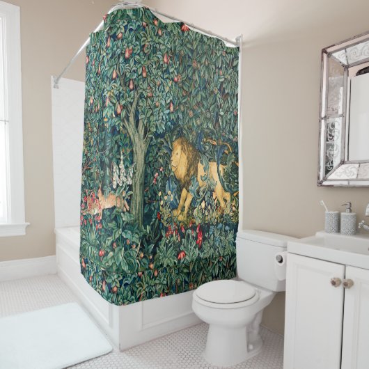 GRIECHENLAND, WALDTIERE, Löwen und Hares Duschvorhang (Beispiel)