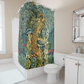 GRIECHENLAND, WALDTIERE, PEACOCK IN GRÜNEN BLUMEN DUSCHVORHANG (Beispiel)