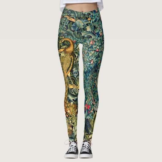 GRIECHENLAND, WALDTIERE, PEACOCK IN GRÜNEN BLUMEN LEGGINGS (Vorderseite)