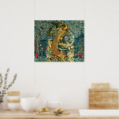 GRIECHENLAND, WALDTIERE, PEACOCK IN GRÜNEN BLUMEN POSTER (Küche)