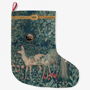 GRIECHENLAND, WALDTIERE und Monogramm Großer Weihnachtsstrumpf