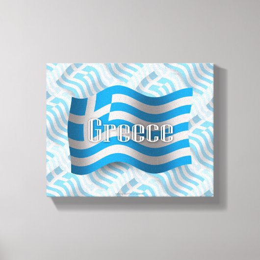 Griechenland Wave Flag Leinwanddruck (Vorderseite)