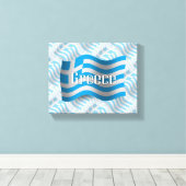 Griechenland Wave Flag Leinwanddruck (Insitu (Holzboden))
