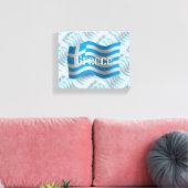 Griechenland Wave Flag Leinwanddruck (Insitu (Wohnzimmer))