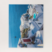 Griechenland - Weißes Gebäude am Hang, Mittelmeer Puzzle (Vertikal)