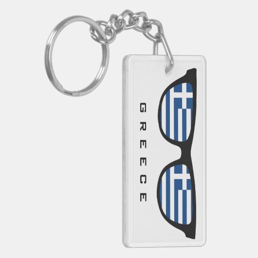 Griechenland weist benutzerdefinierte Text- und Fa Schlüsselanhänger (Vorderseite links)