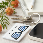 Griechenland weist benutzerdefinierte Text- und Fa Schlüsselanhänger (Vorderseite rechts)