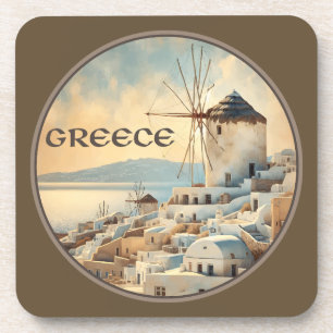 Griechenland Windmühlen von Mykonos Getränkeuntersetzer