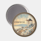 Griechenland Windmühlen von Mykonos Magnet (Vorderseite/Rückseite)