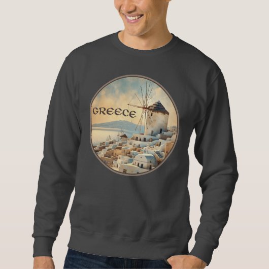 Griechenland Windmühlen von Mykonos Sweatshirt (Vorderseite)