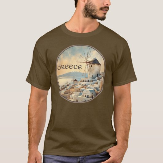 Griechenland Windmühlen von Mykonos T-Shirt (Vorderseite)