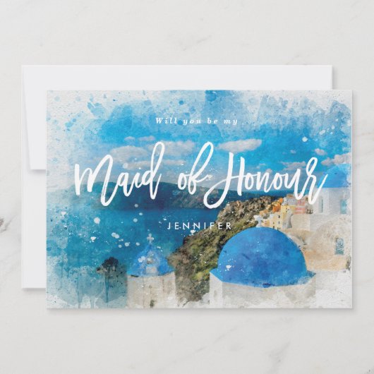 Griechenland wird mein Vorschlag für eine Trauzeug Dankeskarte (Vorderseite)