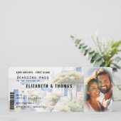 Griechenland Ziel Boarding Pass Foto Hochzeit Einladung (Stehend Vorderseite)
