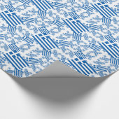 Griechenlandflagge in mehreren farbigen Ebenen Geschenkpapier (Ecke)