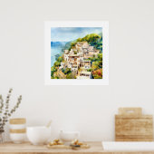 GRIECHENLANDSCHAFT GRIECHENLANDSCHAFT WASSERFARBE POSTER (Küche)