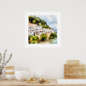 GRIECHENLANDSCHAFT GRIECHENLANDSCHAFT WASSERFARBE POSTER (Küche)