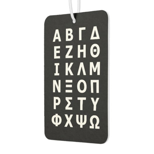 Griechisch Alphabet Air Freshener Autolufterfrischer (Links)