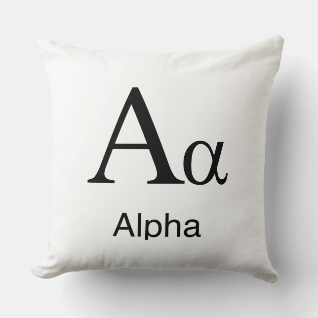 Griechisch Alphabet Alpha Kissen (Vorderseite)