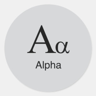 Griechisch Alphabet Alpha Runder Aufkleber